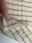 Striped Beige/ Gray Cotton Semi Sheer Fabric.