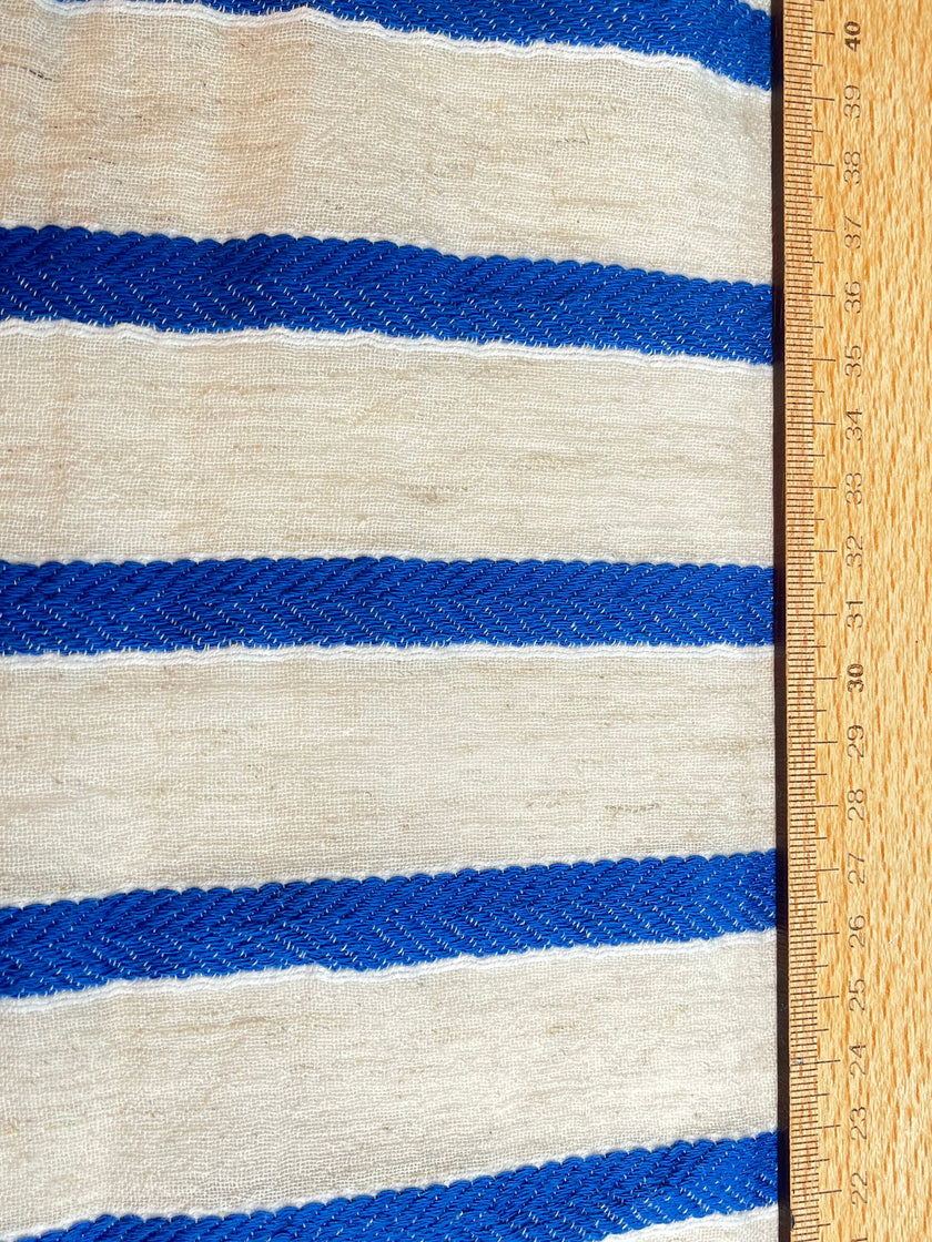 Çizgili Beyaz Pamuklu Yarı Şeffaf Kumaş, Ağartılmamış Hafif Doğal, Geniş Kumaş Metreyle