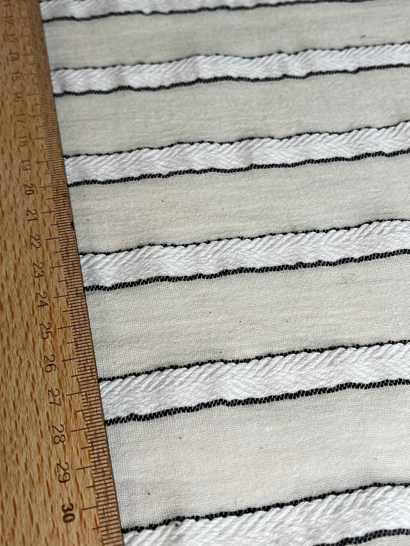 Balıksırtı Çizgili Nötr Organik Pamuklu Çift Yüzlü Kumaş Metre Fiyatı, Çizgili Doğal Kumaş, Geniş En.