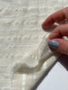 White Pin Striped Neutral Organic Cotton Fabric By The Meter.