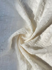 White Pin Striped Neutral Organic Cotton Fabric By The Meter.