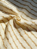 Striped Beige/ Gray Cotton Semi Sheer Fabric.