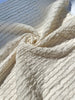 Gray Striped Neutral Organic Cotton Fabric By The Meter, Crinkle Fabric.