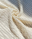 Gray Striped Neutral Organic Cotton Fabric By The Meter, Crinkle Fabric.