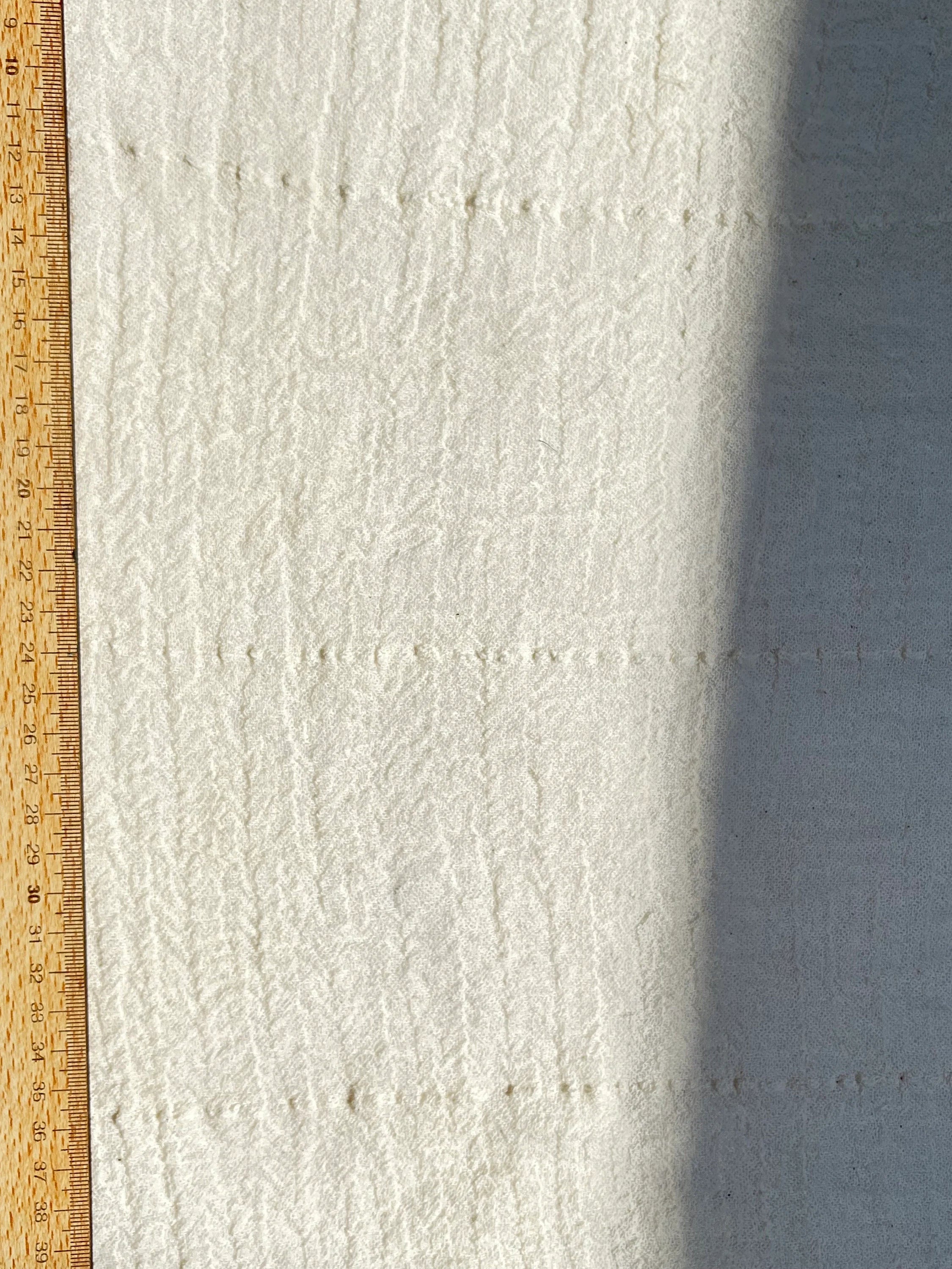 Cotton Open Weave Gauze, Sheer & Stretchy Black - White Stripes.