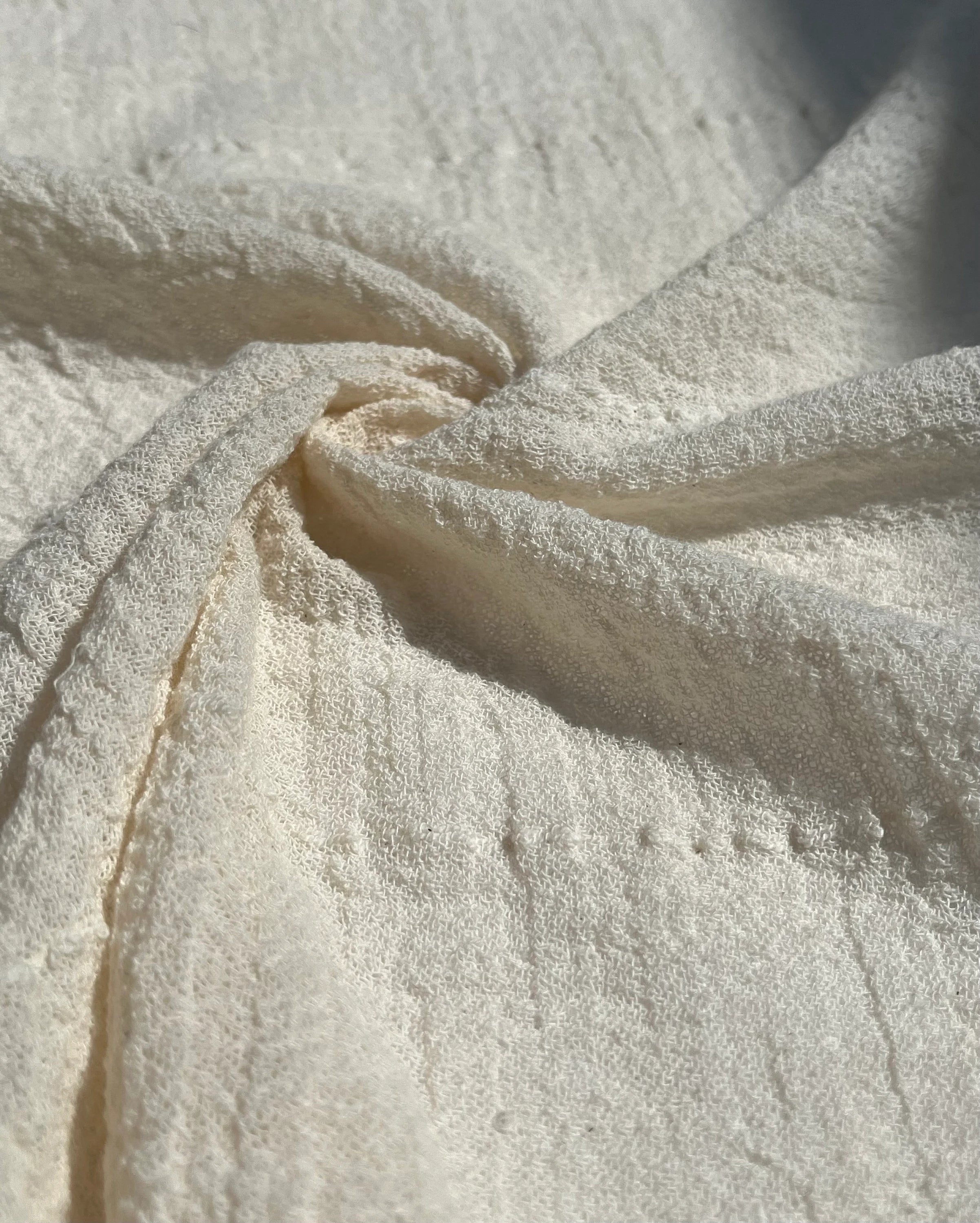 Cotton Open Weave Gauze, Sheer & Stretchy Black - White Stripes.