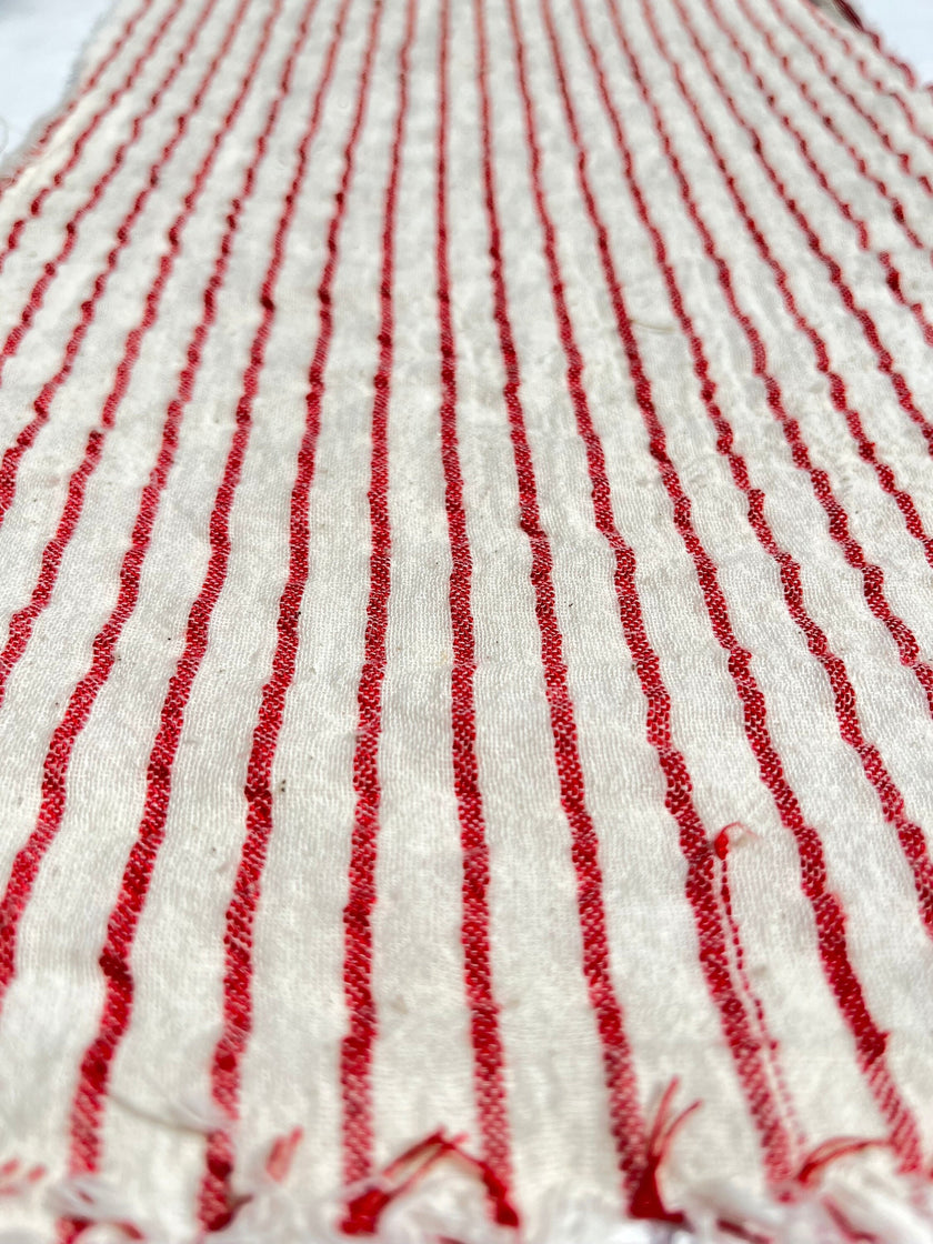 Kırmızı Çizgili Nötr Organik Pamuklu Kumaş Metre Fiyatı, Çizgili Buruşuk Kumaş, Geniş En.