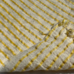 Yellow Striped Organic Cotton Fabric By The Meter, Crinkle Fabric With Pin Stripes.