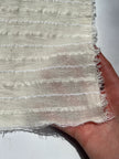 White Pin Striped Neutral Organic Cotton Fabric By The Meter.