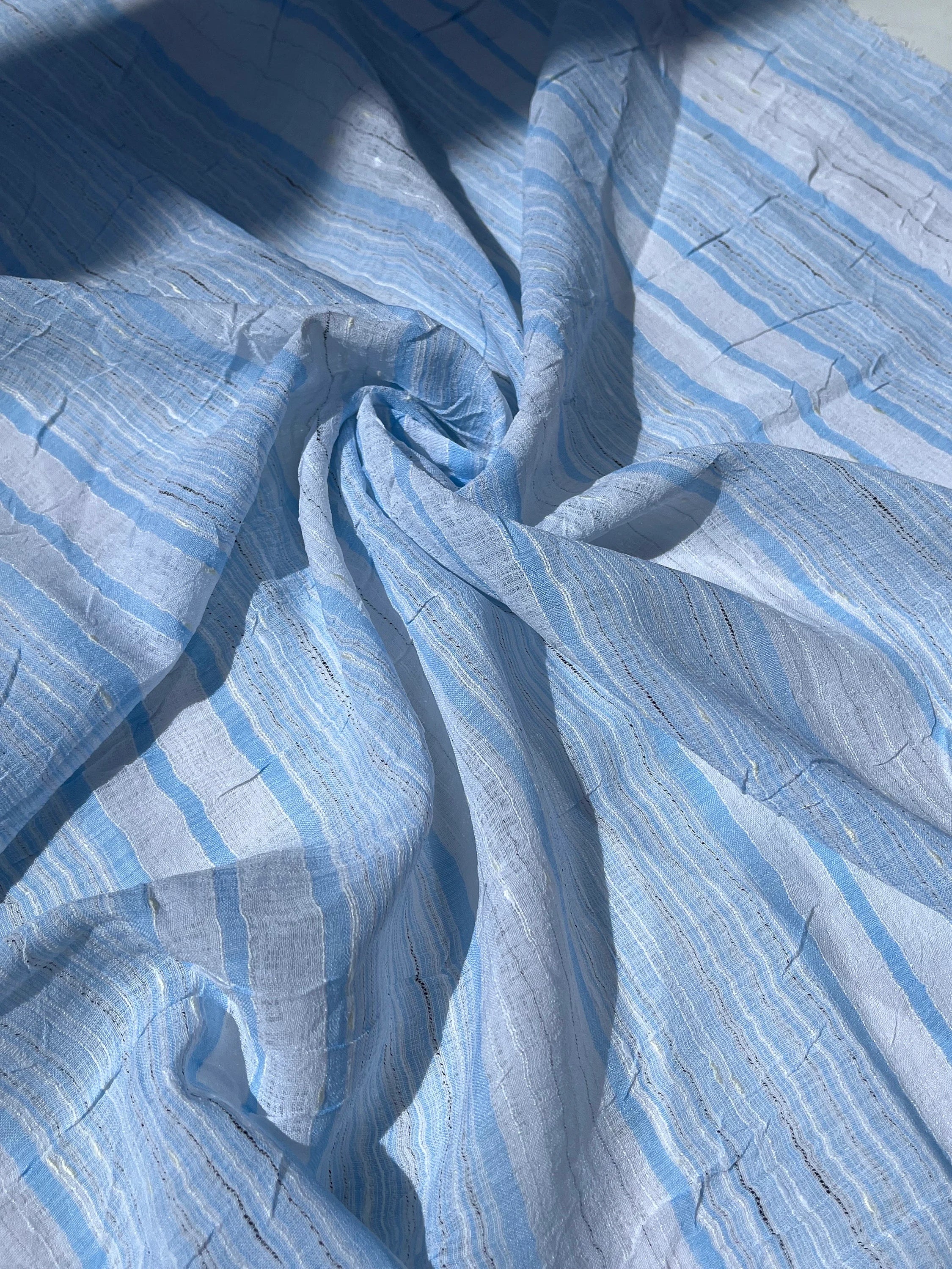 Crinkle Chiffon Designer Fabric, Embroidered Fabric.