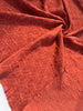 Brick Red Cotton Summer Fabric With Geometric Pattern.
