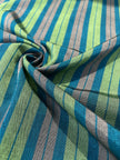 Green Striped Silk  Home Textile Interior Fabrics.