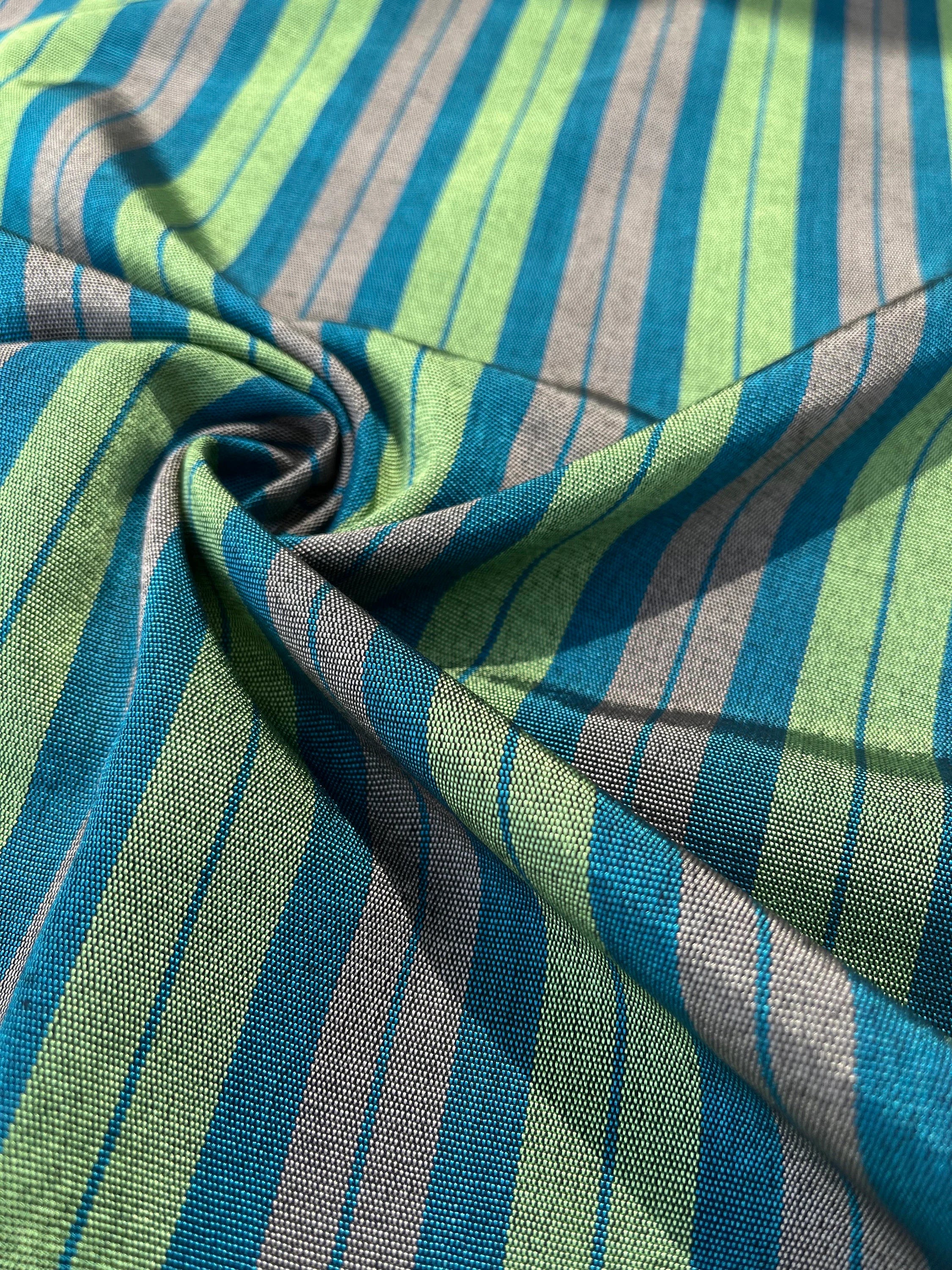 Green Striped Silk  Home Textile Interior Fabrics.