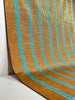 Bronze Blue Stripes Silk Moire Home Textile Interior Fabrics, Watermark Pattern.