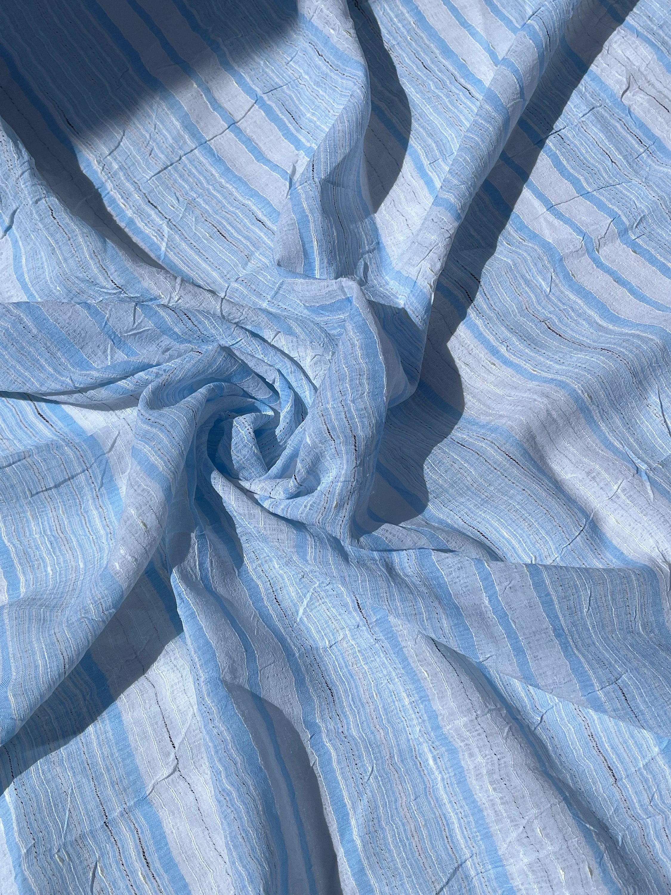 Crinkle Chiffon Designer Fabric, Embroidered Fabric.