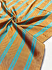Bronze Blue Stripes Silk Moire Home Textile Interior Fabrics, Watermark Pattern.