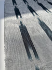 Ikat Silver Green Striped Silk Home Textile Interior Fabrics Moire, Watermark Pattern.
