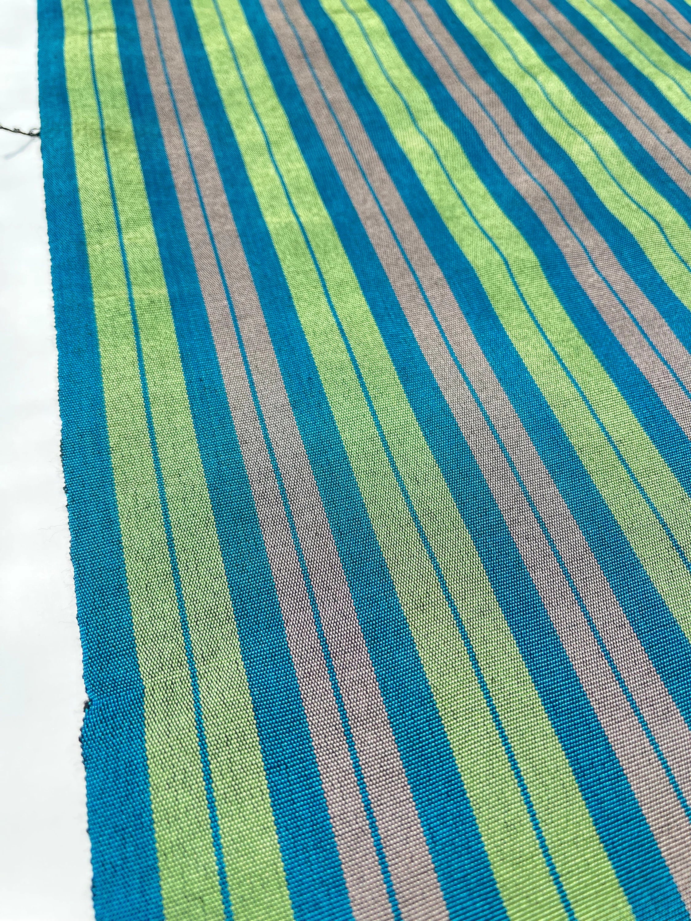 Green Striped Silk  Home Textile Interior Fabrics.