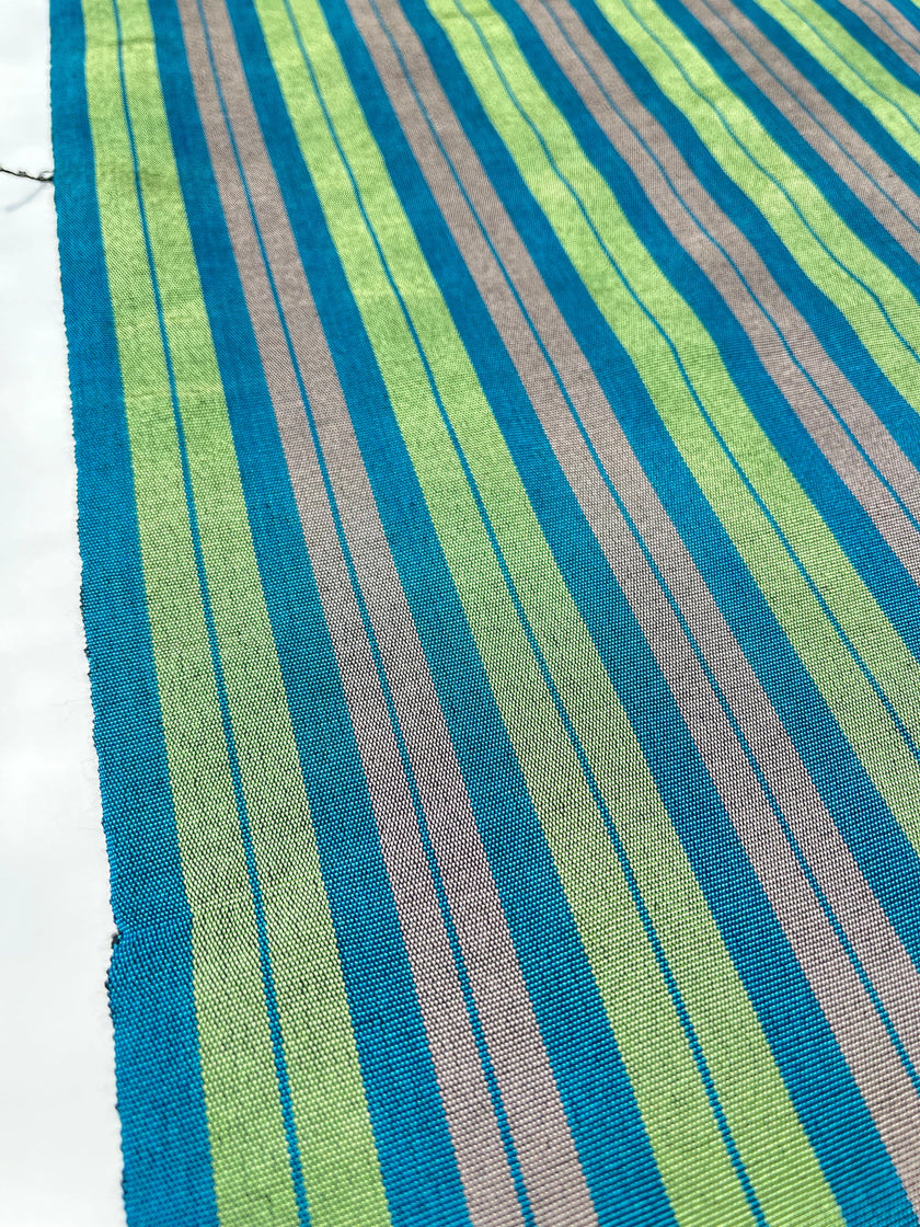 Osmanlı Başlık İçin Yeşil Çizgili Lüks İpek Döşeme, Ev Tekstili İç Mekan Kumaşları: Yastık Kılıfları, Kimono Esintili Tasarımlar, İpek Şantung El Dokuma Kumaşlar