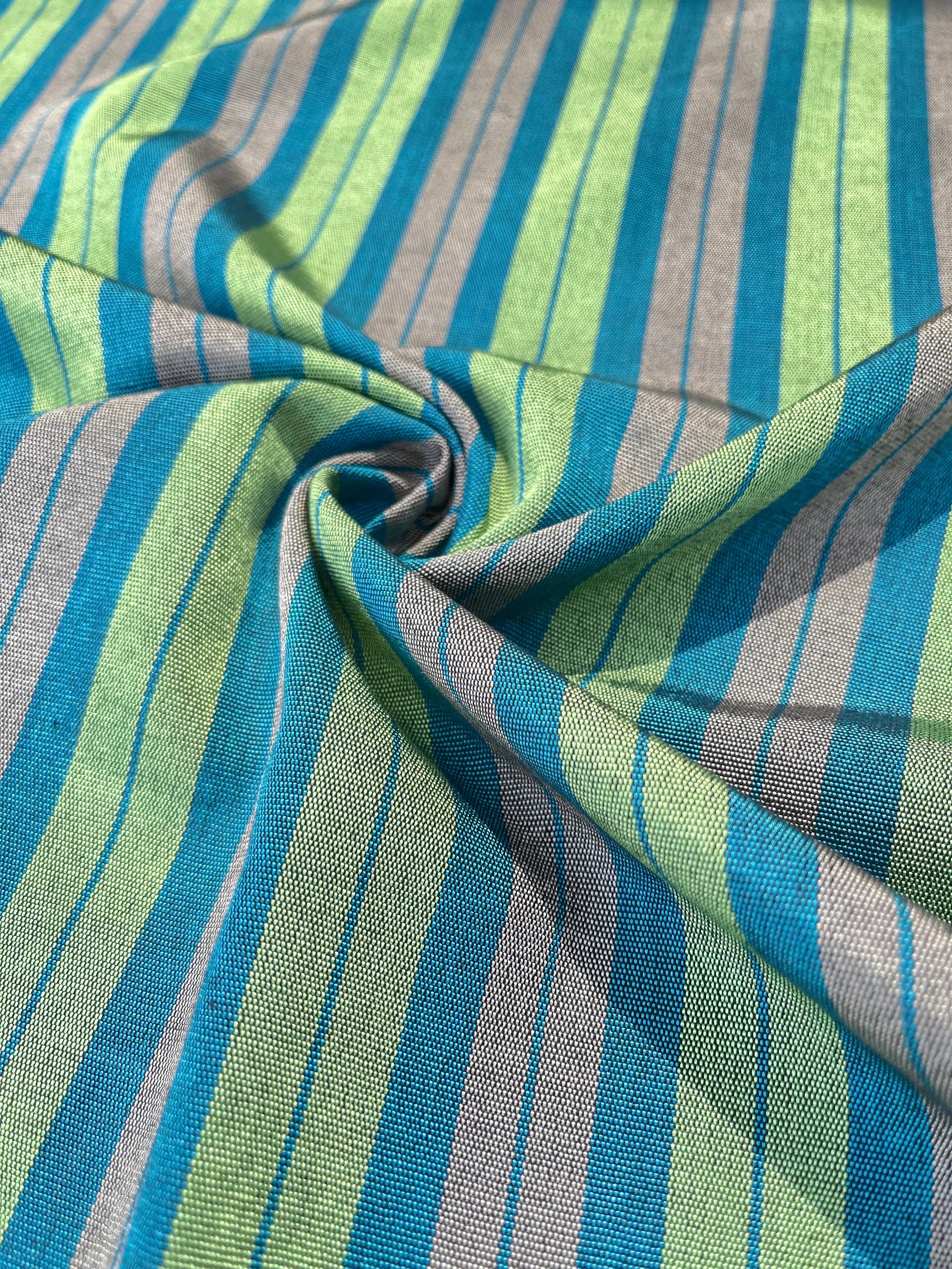 Green Striped Silk  Home Textile Interior Fabrics.