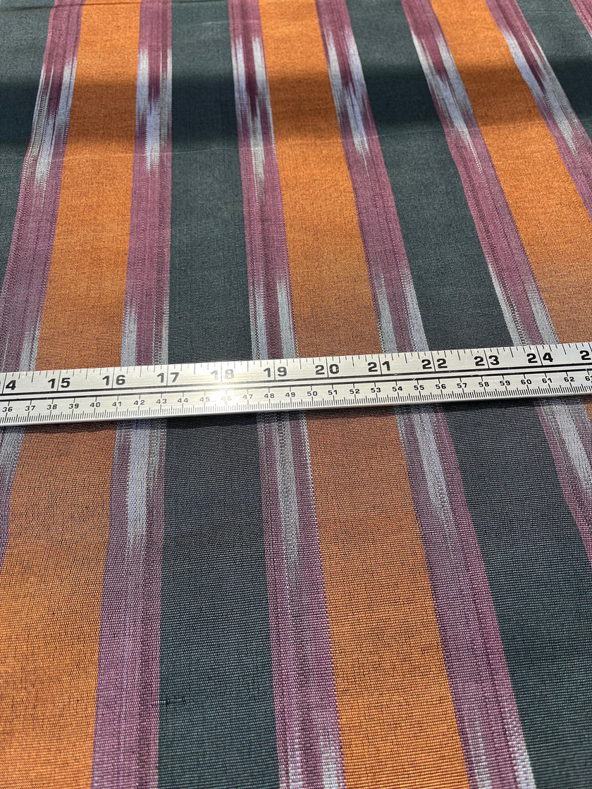 Osmanlı Başlık İçin Turuncu İkat Çizgili Lüks İpek Döşeme, Ev Tekstili İç Mekan Kumaşları: Yastık Kılıfları, Kimono Esintili Tasarımlar, İpek Şantung El Dokuma Kumaşlar