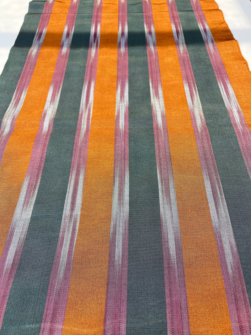 Osmanlı Başlık İçin Turuncu İkat Çizgili Lüks İpek Döşeme, Ev Tekstili İç Mekan Kumaşları: Yastık Kılıfları, Kimono Esintili Tasarımlar, İpek Şantung El Dokuma Kumaşlar
