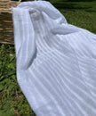 Cotton Fabric With Stripes, Brown, Green, Black, Cream, White Colour Options Available.