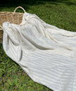 Cotton Fabric With Stripes, Brown, Green, Black, Cream, White Colour Options Available.