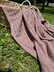 Cotton Fabric With Stripes, Brown, Green, Black, Cream, White Colour Options Available.