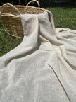 Linen Gauze Unbleached / Light Brown Natural Fabric.