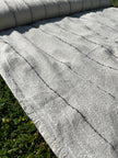 Cotton Open Weave Gauze, Sheer & Stretchy Black - White Stripes.