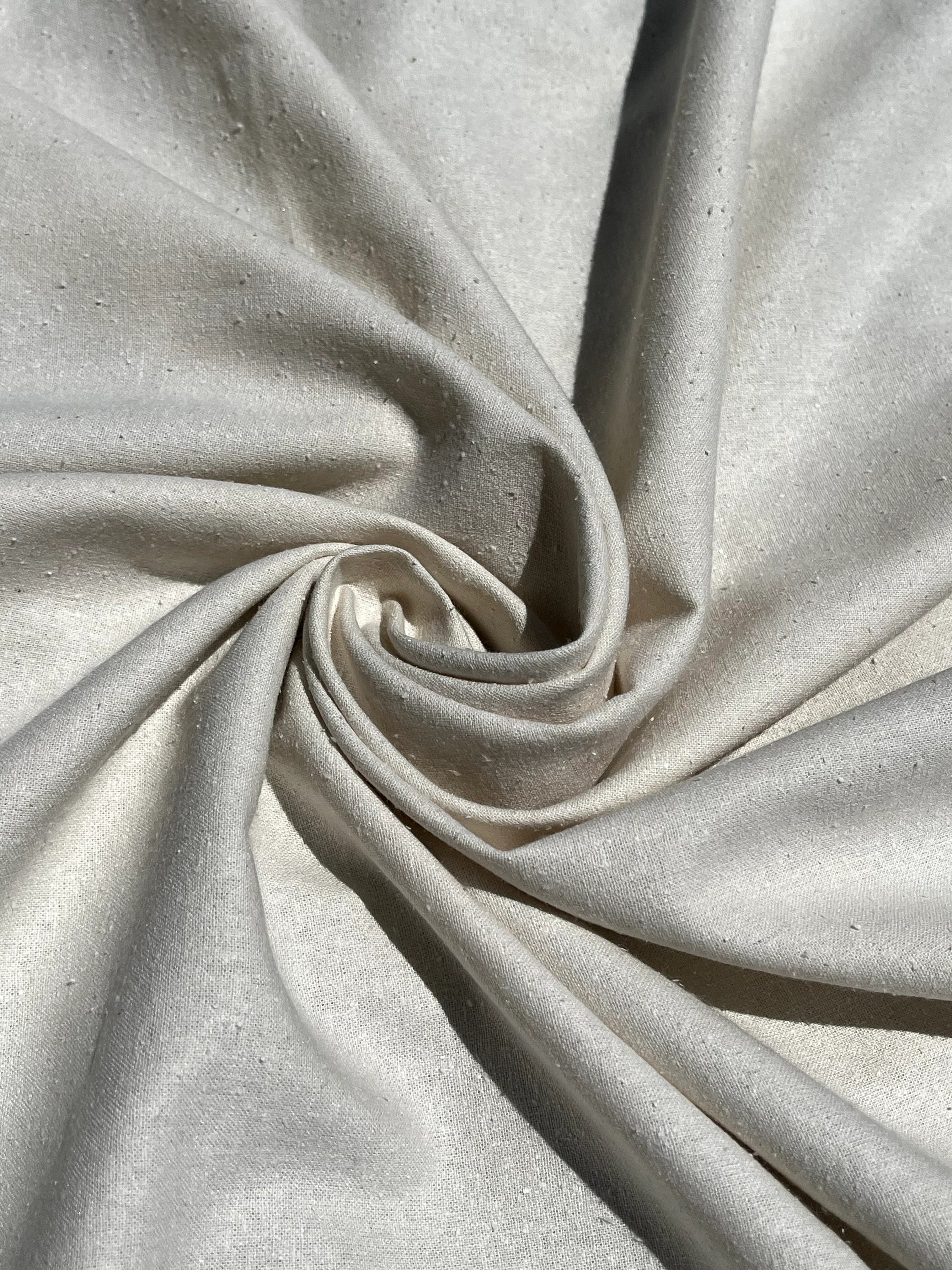 100% Mulberry Silk, Noil Raw Natural Fabric Sustainable.