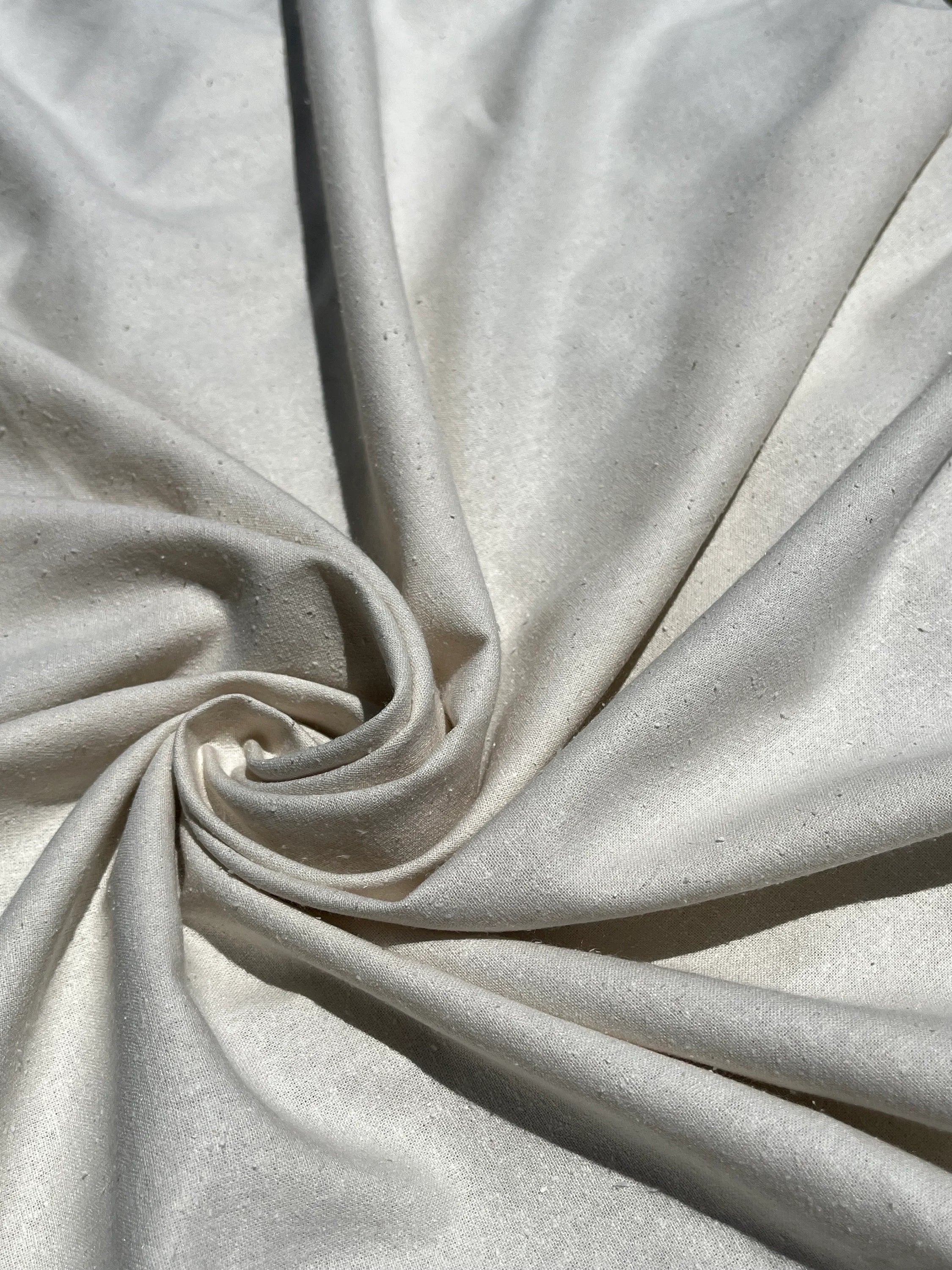 100% Mulberry Silk, Noil Raw Natural Fabric Sustainable.