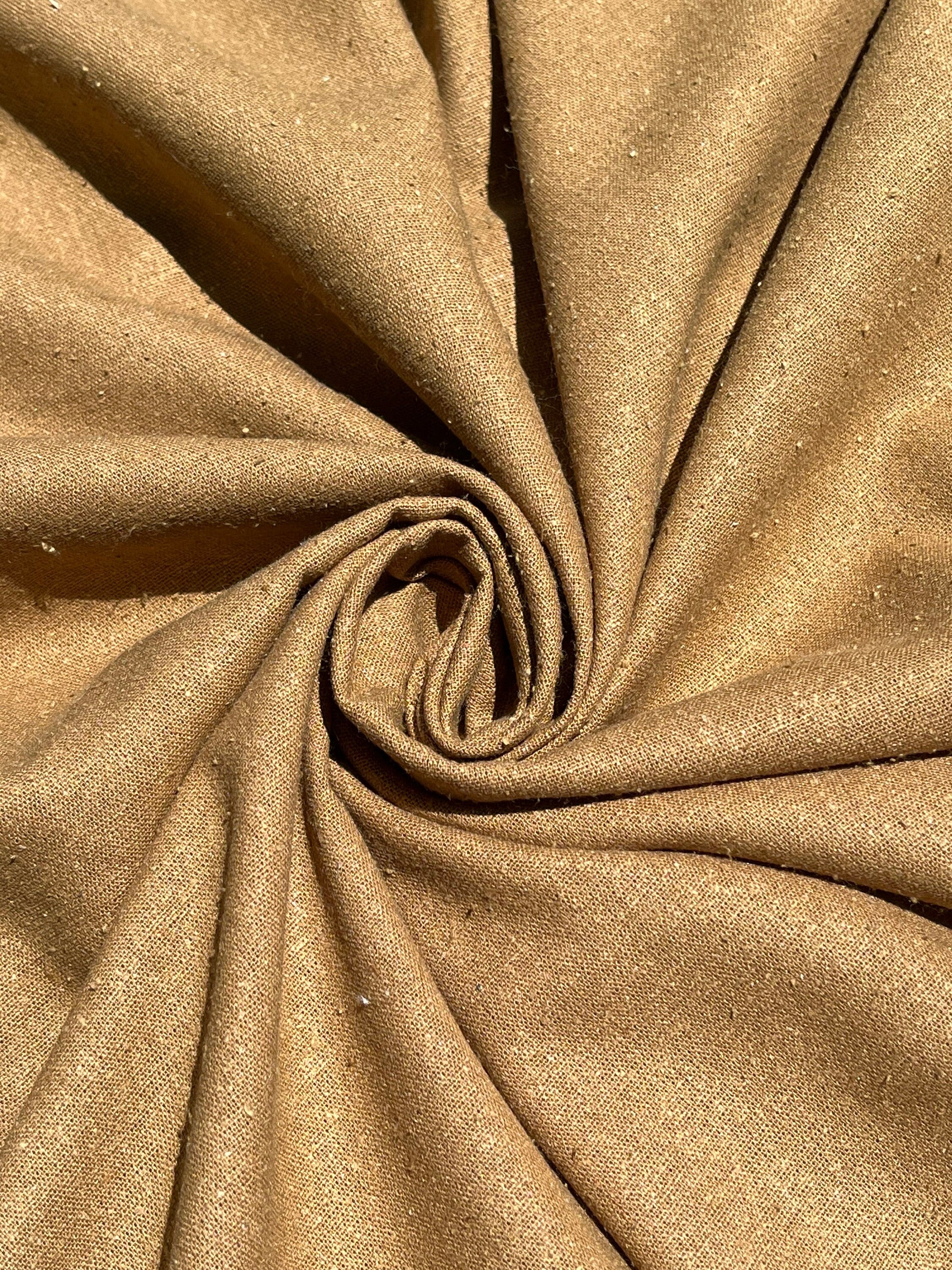 100% Mulberry Silk, Noil Raw Natural Fabric Sustainable.