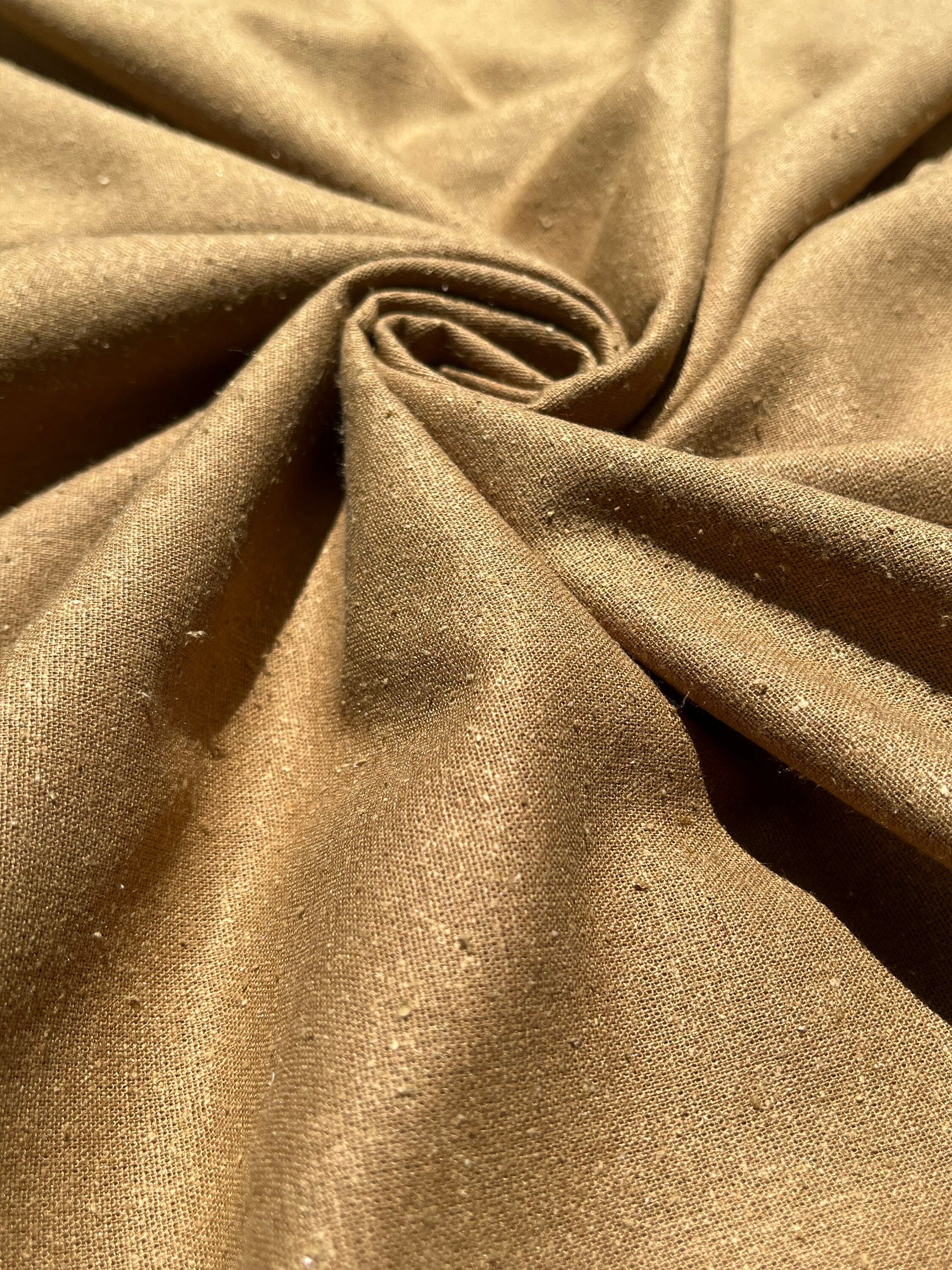 100% Mulberry Silk, Noil Raw Natural Fabric Sustainable.