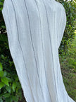 Cotton Open Weave Gauze, Sheer & Stretchy Black - White Stripes.