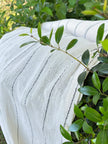 Cotton Open Weave Gauze, Sheer & Stretchy Black - White Stripes.