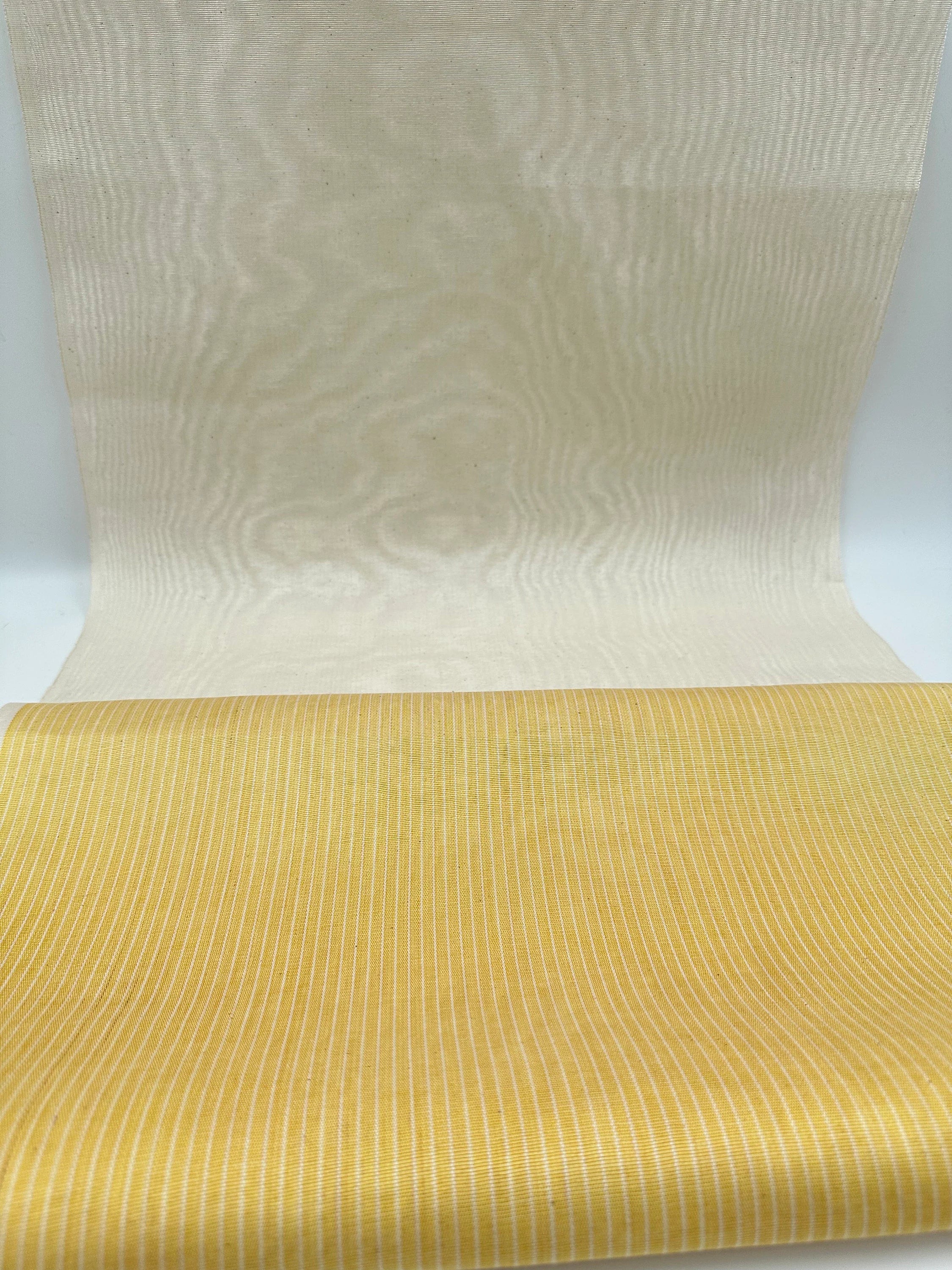 Ecru White Silk Moire For Home Textile Interior Fabrics, Watermark Pattern.