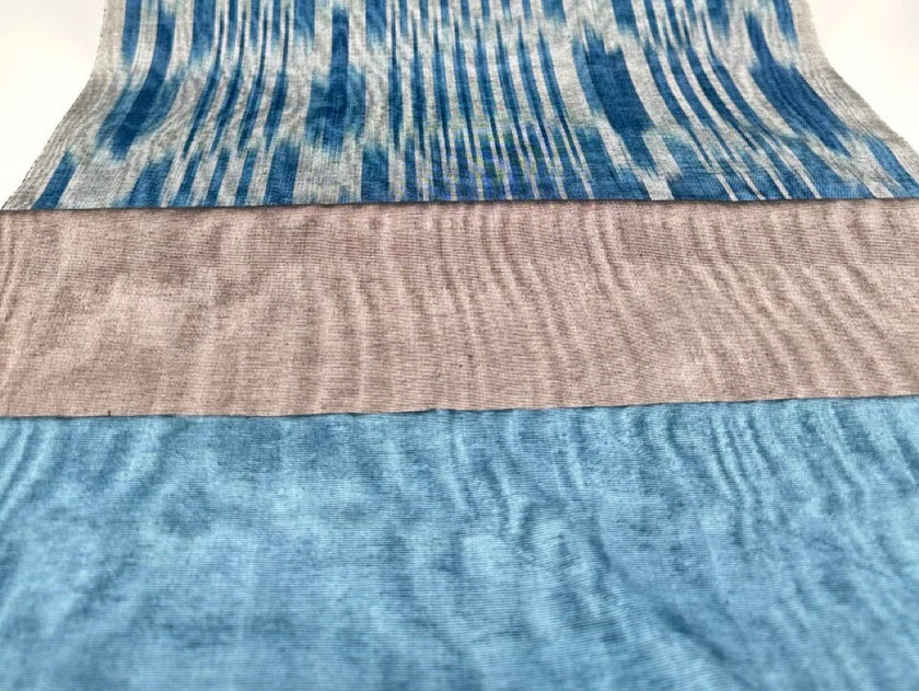 Rembourrage luxueux en soie gris argenté pour tête de lit ottoman, tissus d'intérieur pour textiles de maison : housses d'oreiller, motifs inspirés du kimono, motifs en filigrane.