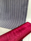 Navy Silver Stripes Silk Moire Home Textile Interior Fabrics Watermark Pattern.
