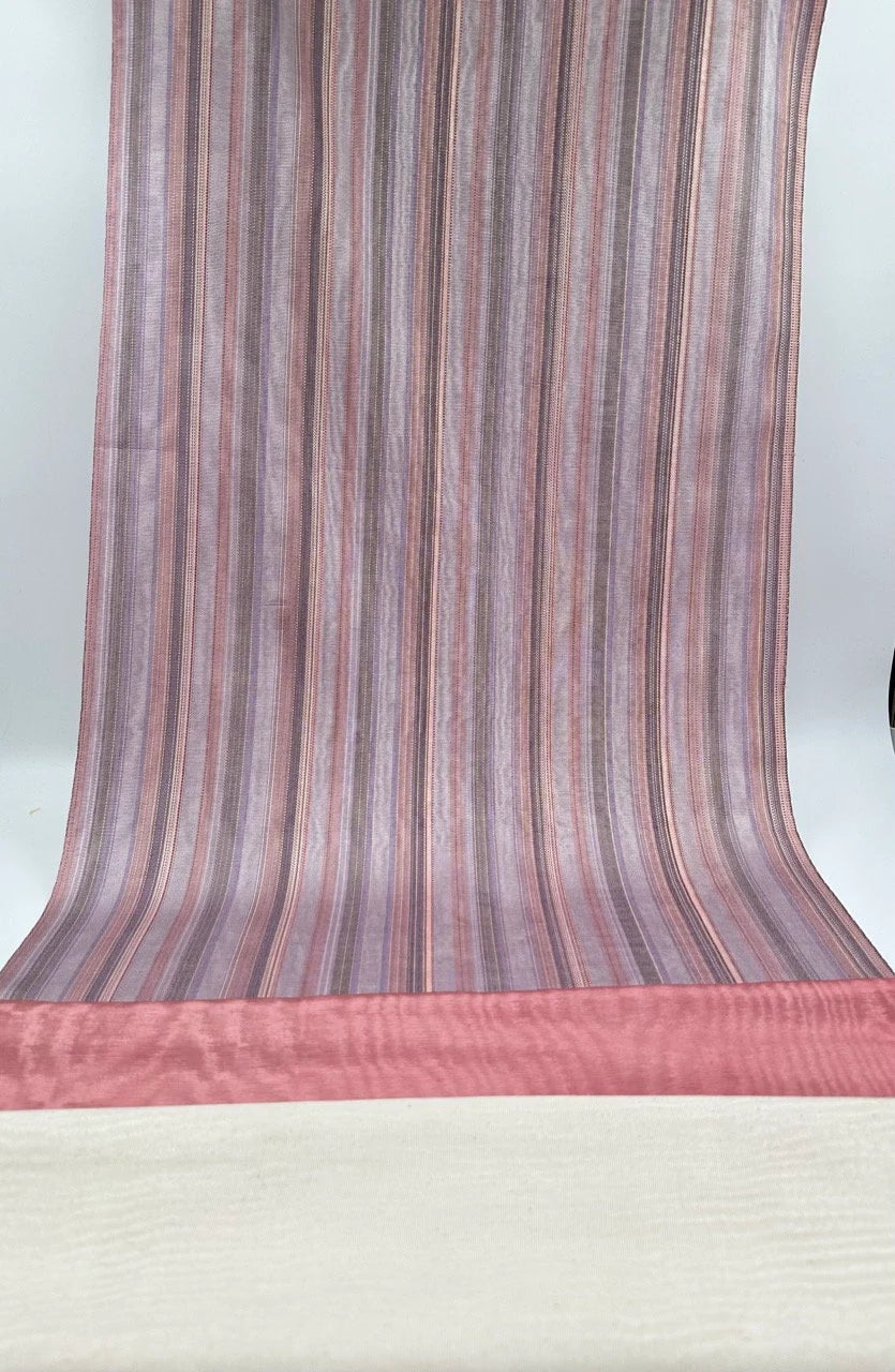 Osmanlı Başlık İçin Pembe Çizgili Lüks İpek Döşeme, Ev Tekstili İç Mekan Kumaşları: Yastık Kılıfları, Kimono Esintili Tasarımlar, İpek Şantung Saten İpek.