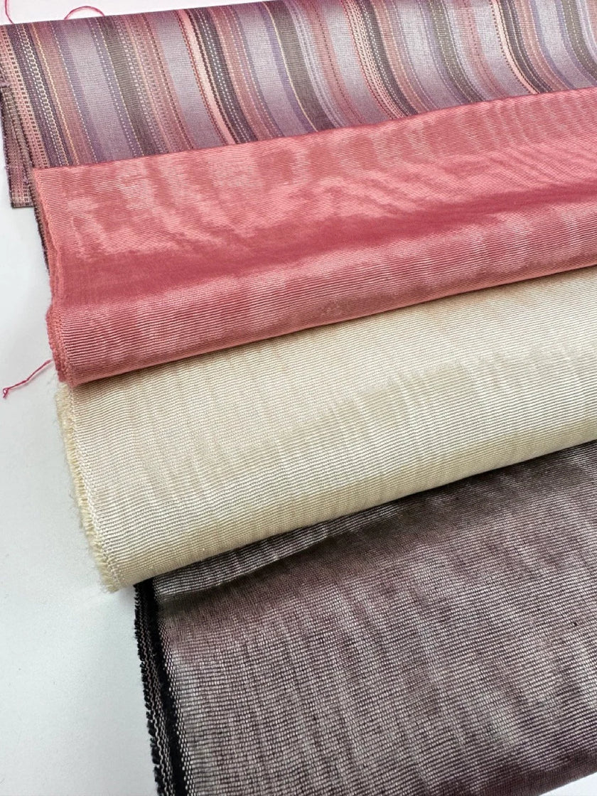 Osmanlı Başlık İçin Pembe Çizgili Lüks İpek Döşeme, Ev Tekstili İç Mekan Kumaşları: Yastık Kılıfları, Kimono Esintili Tasarımlar, İpek Şantung Saten İpek.