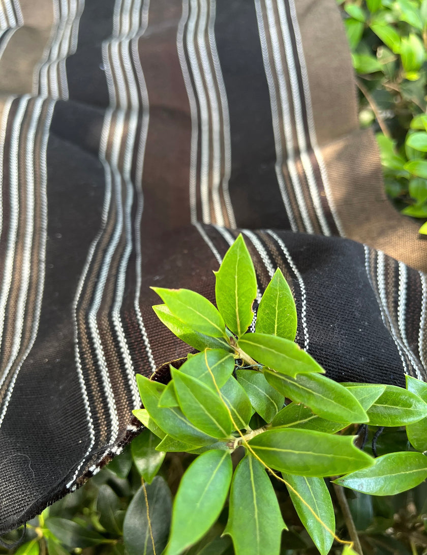 Tissu en coton lin adouci lourd par cour 240g/m2 - Rembourrage rayé style français - Tissus d'ameublement naturels.