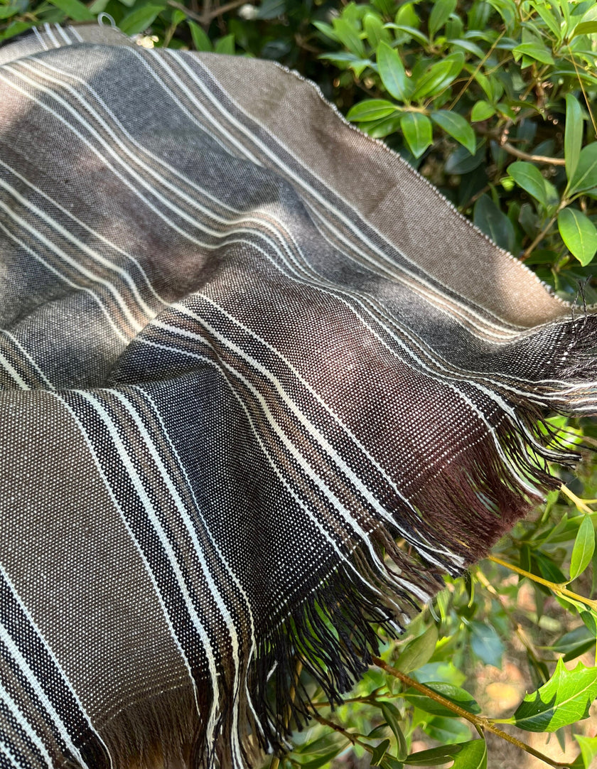 Tissu en coton lin adouci lourd par cour 240g/m2 - Rembourrage rayé style français - Tissus d'ameublement naturels.