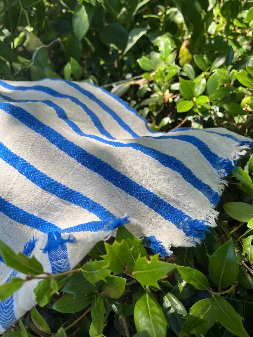 Çizgili Beyaz Pamuklu Yarı Şeffaf Kumaş, Ağartılmamış Hafif Doğal, Geniş Kumaş Metreyle