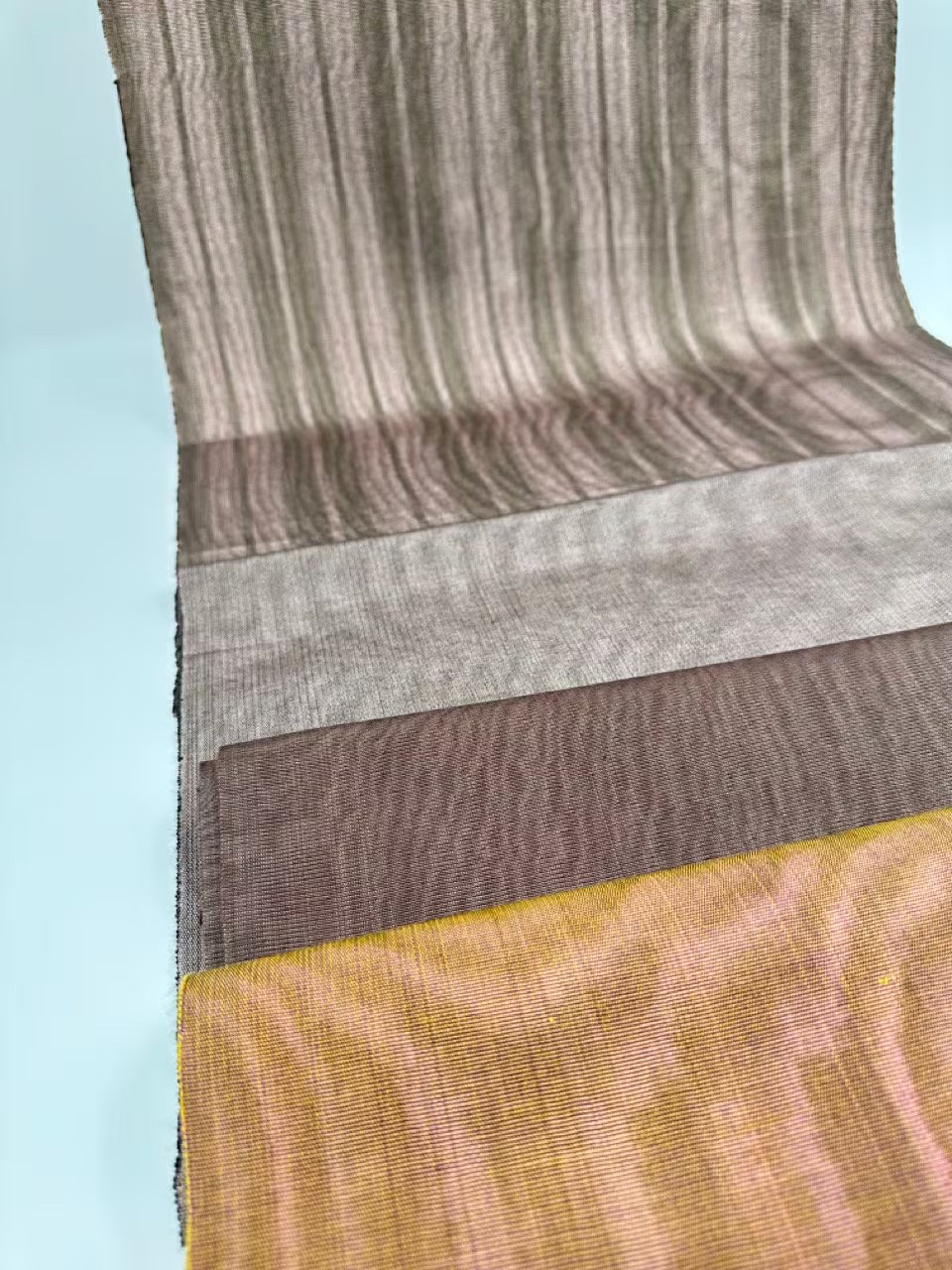 Striped Silk Moire Fabric, Watermark Pattern.