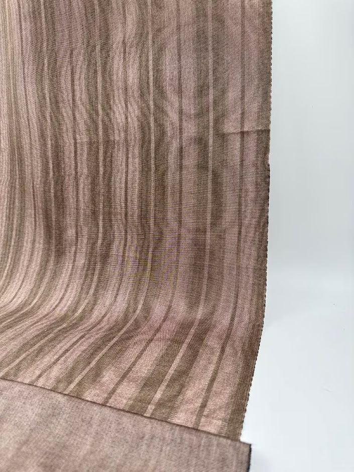 Çizgili İpek Moiré Kumaş, Metreyle El Dokuma Kumaş, Kahverengi Bej Tonları. Lüks Kumaşlar, İç Mekan Kumaşları.