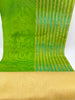 Green Ikat Stripes Luxurious Silk Moire, Home Textile Interior Fabrics, Watermark Pattern.
