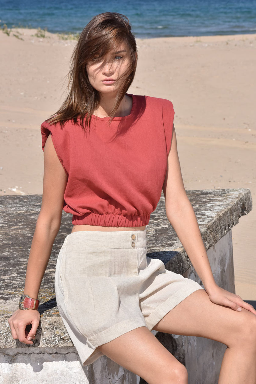 Nötr Ağartılmamış Keten Organik Pamuk Karışımlı Kumaş Metre Fiyatı, Genişlik 150 cm. %50 Keten %50 Pamuk, Softhand Fluid Keten Kumaş.