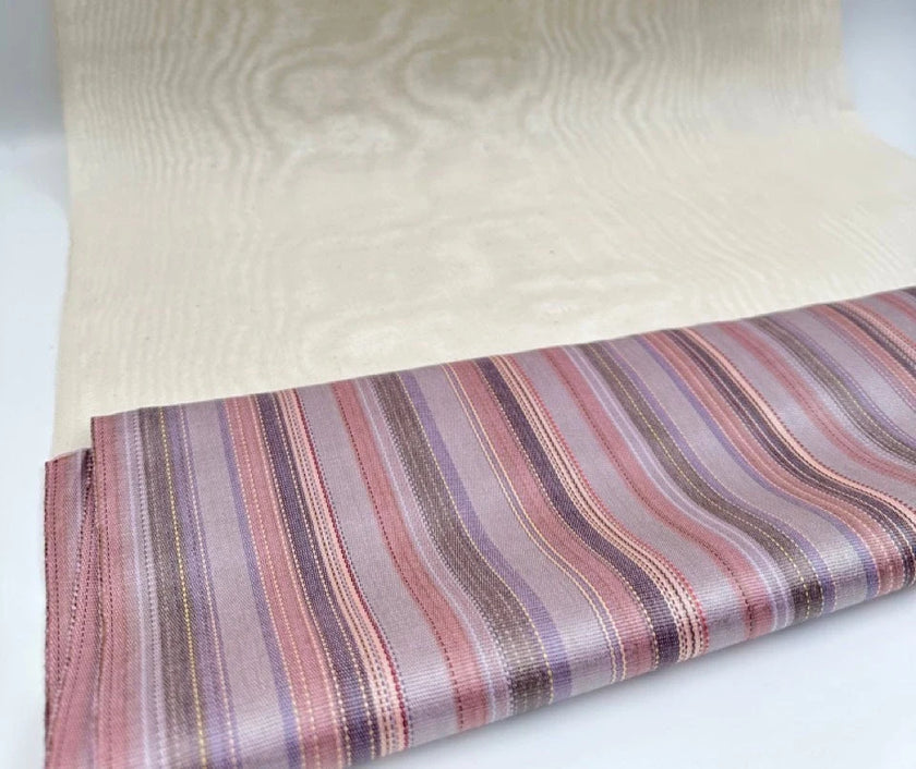 Osmanlı Başlık İçin Pembe Çizgili Lüks İpek Döşeme, Ev Tekstili İç Mekan Kumaşları: Yastık Kılıfları, Kimono Esintili Tasarımlar, İpek Şantung Saten İpek.